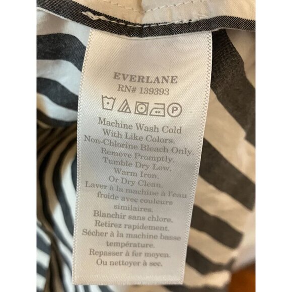 Everlane Womens Oreilles Striped 100% Cotton Shift Dress Size 14 White - Picture 6 of 11
